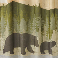 Kip 2 Panels Curtain Set, Microfiber, Green and Beige Mountain Scenery -BM332741