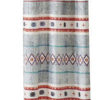 Pimi 2 Panel Curtain Set, Boho Stripes Red White Gray, Microfiber -BM332765