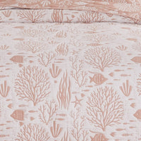 Amy 3 Piece Queen Quilt Set, Coastal Theme, Soft Pink White Polyester -BM332769