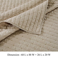 Xumi 2 Piece Twin Size Quilt Set, Beige Channel, Polyester and Cotton -BM332771