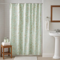 Vola Shower Curtain, 72 Inch, Floral Pattern, Light Green Polyester -BM332773