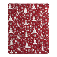 Daru Throw Blanket, 50x60, Christmas Theme, Red and White Polyester -BM332776