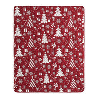 Daru Throw Blanket, 50x60, Christmas Theme, Red and White Polyester -BM332776