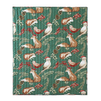 Lowa Throw Blanket, 50x60, Festive Print, Green and Red Microfiber -BM332786