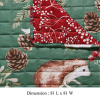 Lowa Armchair Slipcover, Reversible Polyester, Green Red Festive Theme -BM332787