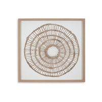 Wall Decor, Craft Paper Circle Framed Art, Brown White, 38x38 Square -BM332791