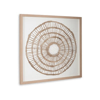 Wall Decor, Craft Paper Circle Framed Art, Brown White, 38x38 Square -BM332791