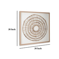 Wall Decor, Craft Paper Circle Framed Art, Brown White, 38x38 Square -BM332791