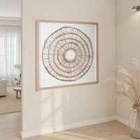 Wall Decor, Craft Paper Circle Framed Art, Brown White, 38x38 Square -BM332791