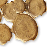 Wall Art Decor, Organic Round Shape Design, 20x20, Antique Gold Metal -BM332793