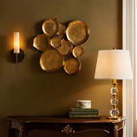 Wall Art Decor, Organic Round Shape Design, 20x20, Antique Gold Metal -BM332793
