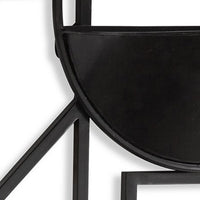 Decorative Wall Planter, Black Metal, 20 Inch, HOME Sculpted Frame -BM332795
