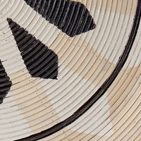 Wall Art Decor Set of 3, Woven Brown Black Rattan, Round Tribal Design -BM332798