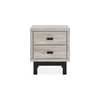Veso Nightstand, 5 Drawers, 25 Inch, Modern Light Gray and Black -BM332812