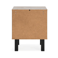 Veso Nightstand, 5 Drawers, 25 Inch, Modern Light Gray and Black -BM332812