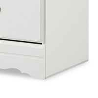 Roso Wide Dresser, Classic White, 25 Inch, 2 Drawers, Pewter Handles -BM332832