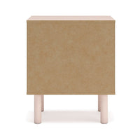 Viso Nightstand, 25 Inch, 1 Drawer, Champagne, Retro Blush Pink Finish -BM332839
