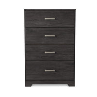 Cyme Tall Dresser Chest, 4 Drawer, Modern Dark Charcoal Brown Laminate -BM332841