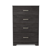 Cyme Tall Dresser Chest, 4 Drawer, Modern Dark Charcoal Brown Laminate -BM332841