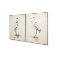 Accent Framed Wall Art Set of 2, 30x40, Painted Canvas of Heron Birds -BM332856