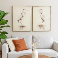 Accent Framed Wall Art Set of 2, 30x40, Painted Canvas of Heron Birds -BM332856