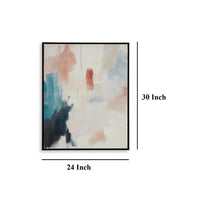 Framed Wall Art Set of 2, 24x30 Painted Canvas, Abstract Pink Blue -BM332857