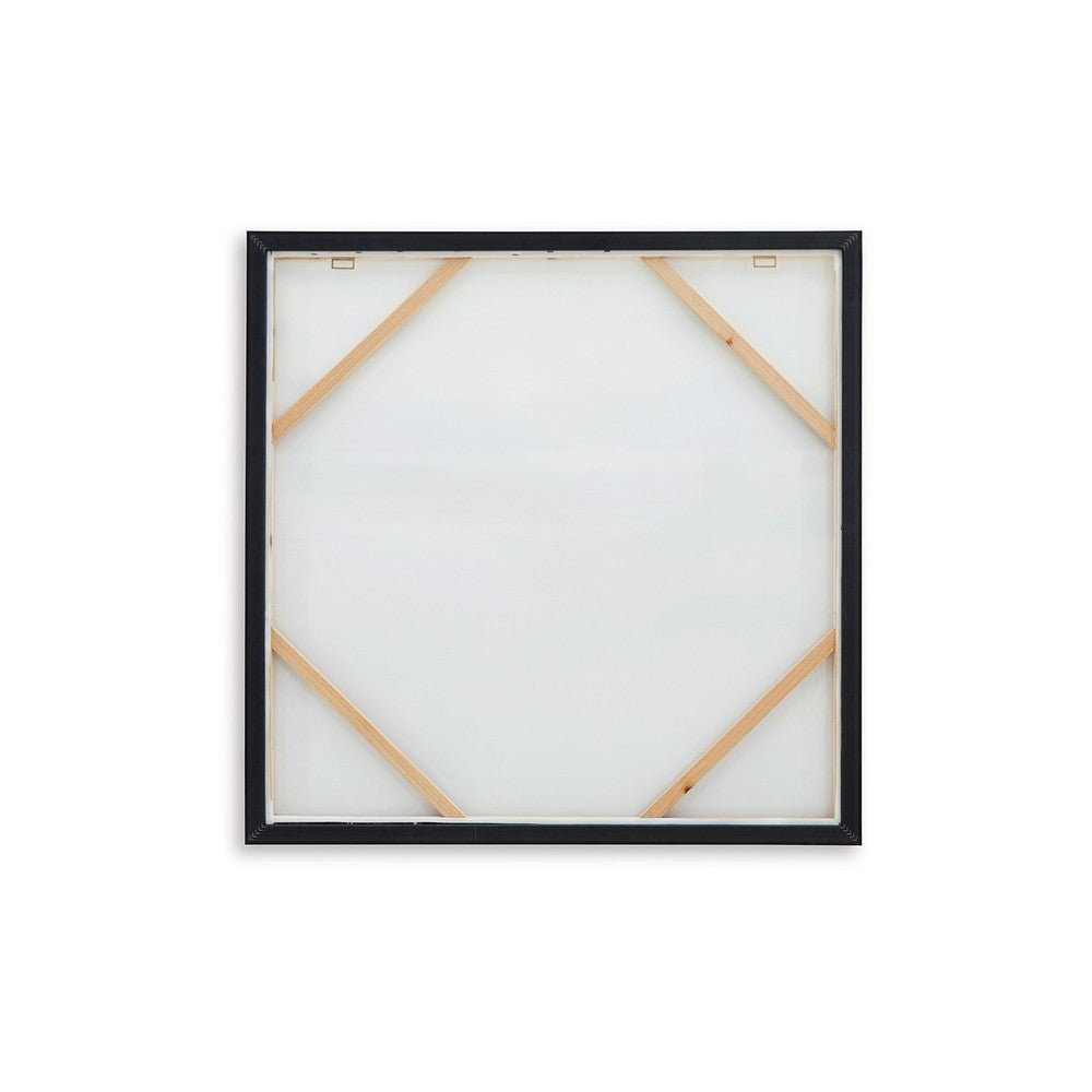 Framed Wall Art, 40x40 Painted Canvas, Lakeside Mountain Landscape -BM332859