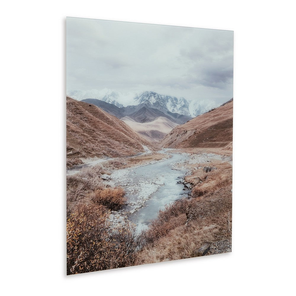 Accent Wall Art Decor, Printed Glass 36x48 Natural River and Mountains -BM332861