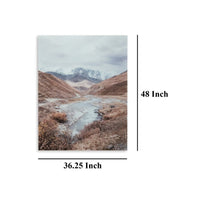 Accent Wall Art Decor, Printed Glass 36x48 Natural River and Mountains -BM332861