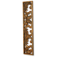 Accent Wall Decoration, Classic Scrolled Design 10x42 Gold Tone Finish -BM332870
