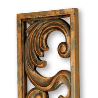 Accent Wall Decoration, Classic Scrolled Design 10x42 Gold Tone Finish -BM332870