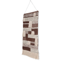 Hanging Tapestry Wall Art Decor, Brown White Stripes, 30x50 Polyester -BM332871