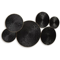 Decorative Wall Art, Geometric Metal Sculpture 21x36 Black and Gold -BM332874