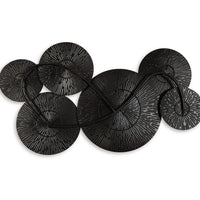 Decorative Wall Art, Geometric Metal Sculpture 21x36 Black and Gold -BM332874