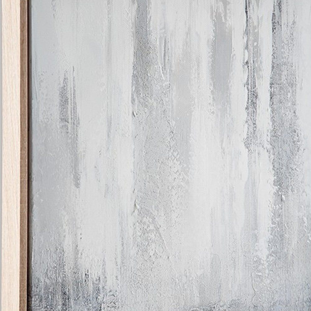 Estti Wall Art, 35x47, Gray White, Framed Hand Painted Abstract Design -BM332880
