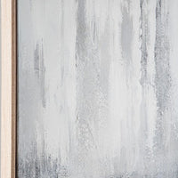 Estti Wall Art, 35x47, Gray White, Framed Hand Painted Abstract Design -BM332880