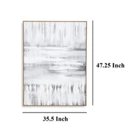 Estti Wall Art, 35x47, Gray White, Framed Hand Painted Abstract Design -BM332880