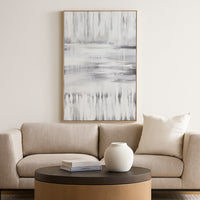 Estti Wall Art, 35x47, Gray White, Framed Hand Painted Abstract Design -BM332880