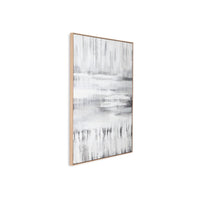 Estti Wall Art, 35x47, Gray White, Framed Hand Painted Abstract Design -BM332880