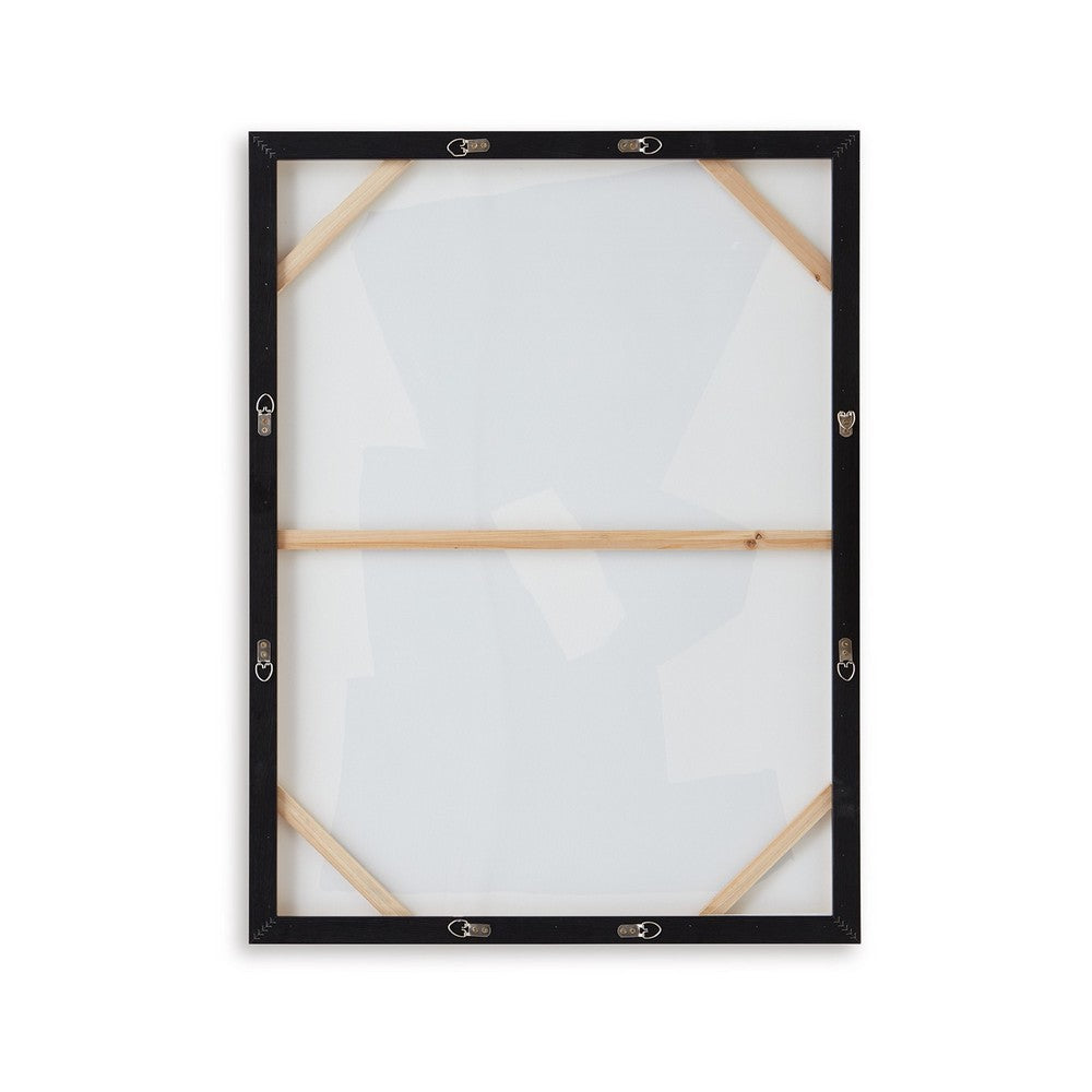 Garcy Wall Art Painting, 30x40, Black and Cream Framed Abstract Decor -BM332883