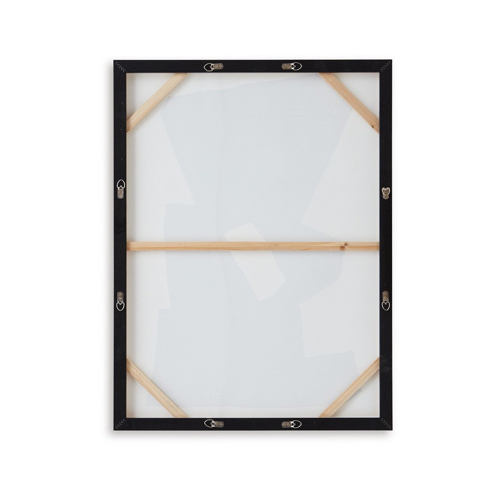 Garcy Wall Art Painting, 30x40, Black and Cream Framed Abstract Decor -BM332883