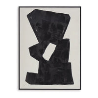 Garcy Wall Art Painting, 30x40, Black and Cream Framed Abstract Decor -BM332883