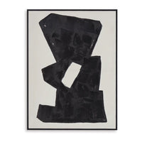 Garcy Wall Art Painting, 30x40, Black and Cream Framed Abstract Decor -BM332883