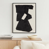 Garcy Wall Art Painting, 30x40, Black and Cream Framed Abstract Decor -BM332883