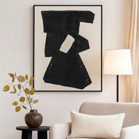 Garcy Wall Art Painting, 30x40, Black and Cream Framed Abstract Decor -BM332883