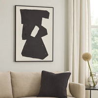 Garcy Wall Art Painting, 30x40, Black and Cream Framed Abstract Decor -BM332883