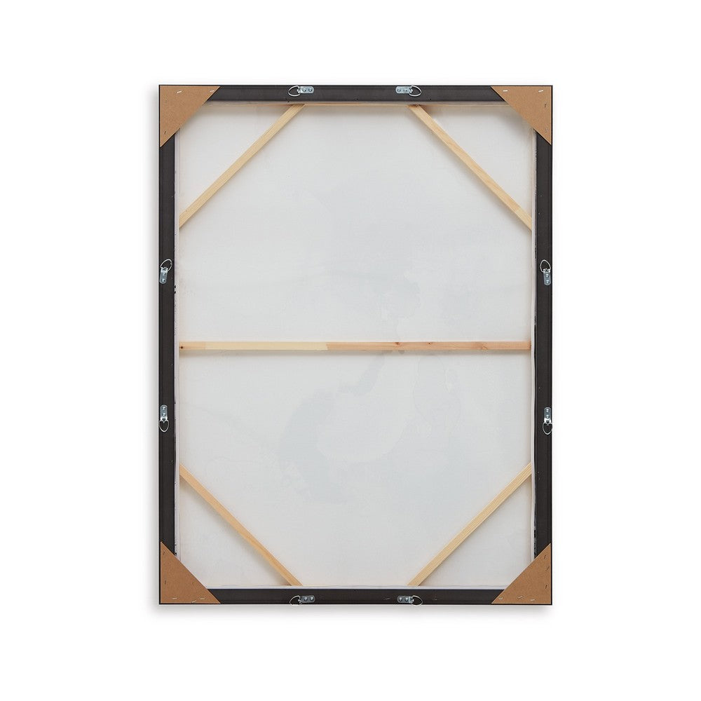 Lerry Abstract Wall Art Painting, 30x40 Framed Canvas Black White Gray -BM332886