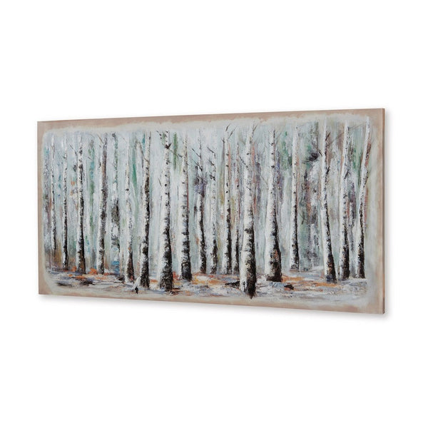 Alp Treescape Wall Art, 30x60, Multi-Colored Hand Painted Canvas -BM332888