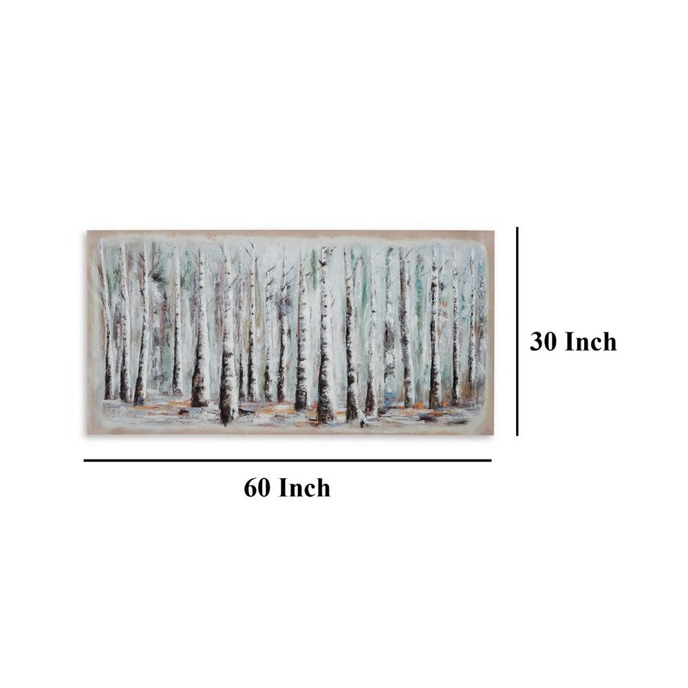 Alp Treescape Wall Art, 30x60, Multi-Colored Hand Painted Canvas -BM332888