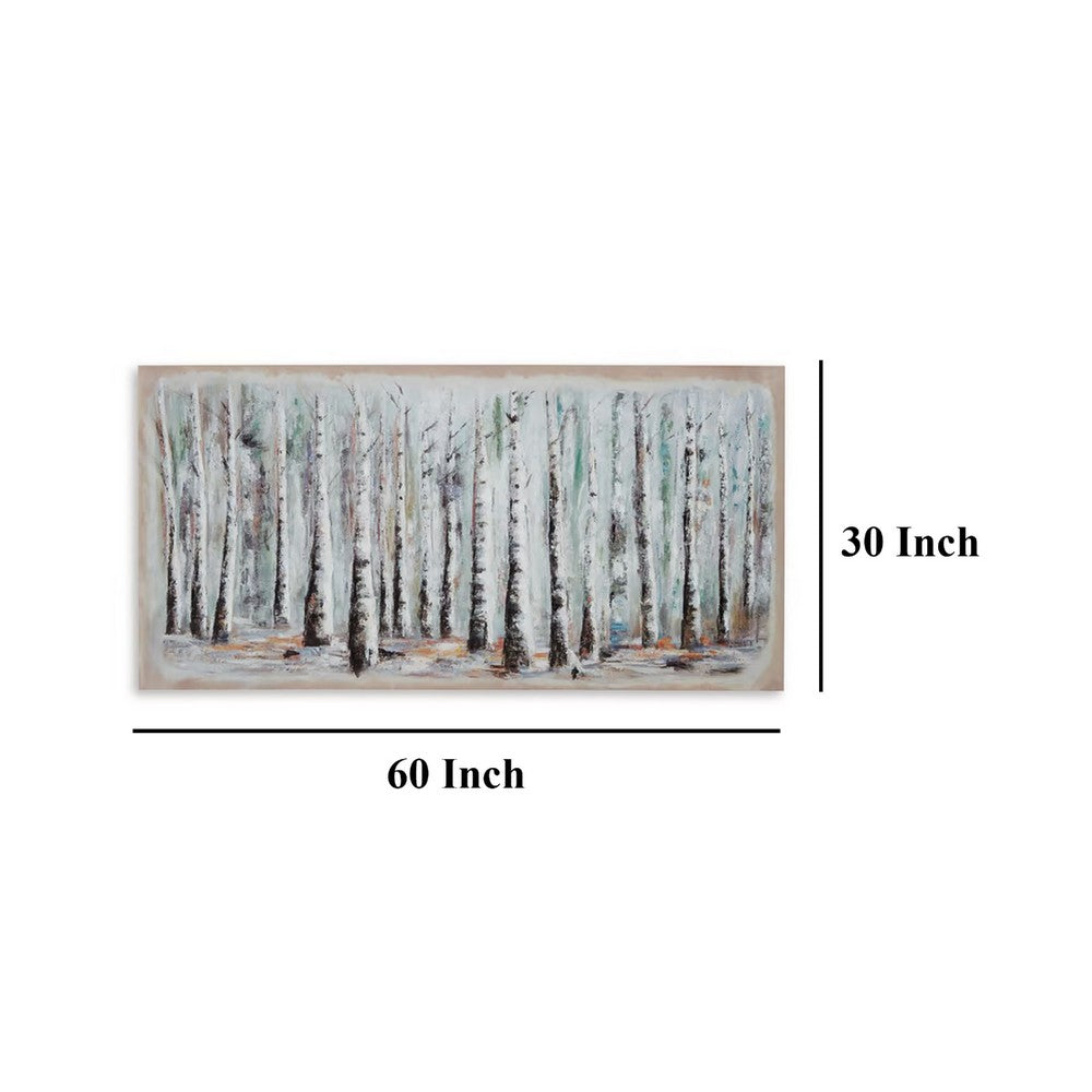 Alp Treescape Wall Art, 30x60, Multi-Colored Hand Painted Canvas -BM332888